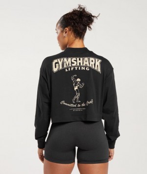 Long Sleeve Top Gymshark Committed To The Craft Long Sleeve Top Negras | OVGCK7895