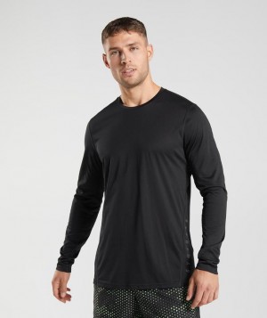 Long Sleeve Top Gymshark Deporte Long Sleeve T-Shirt Black/Black Marl | RUGCN6312