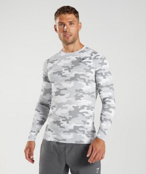 Long Sleeve Top Gymshark Element Baselayer Long Sleeve Top Gris Claro | KWTJD2167