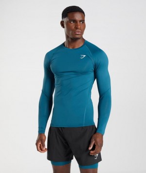 Long Sleeve Top Gymshark Element Baselayer Long Sleeve Top Azules | ZBUCA4015