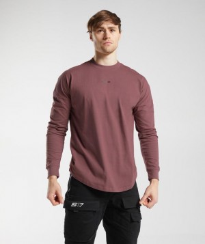 Long Sleeve Top Gymshark GS x David Laid Oversized Long Sleeve T-Shirt Marrones | NYRMJ4931