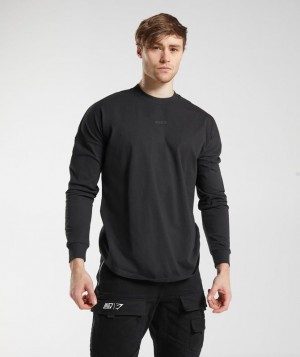 Long Sleeve Top Gymshark GS x David Laid Oversized Long Sleeve T-Shirt Negras | EXVLW4352