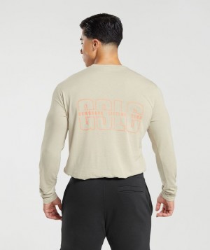 Long Sleeve Top Gymshark Lifting Club Long Sleeve T-Shirt Marrones | SUKME6204