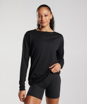 Long Sleeve Top Gymshark Super Soft Cut-Out Long Sleeve Top Negras | RBYKM0629