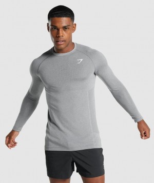 Long Sleeve Top Gymshark Vital Light Seamless Long Sleeve T-Shirt Charcoal Marl | TKOIB4697