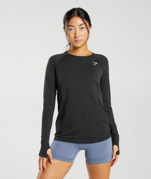 Long Sleeve Top Gymshark Vital Seamless 2.0 Light Long Sleeve Top Negras | HJPEI2601