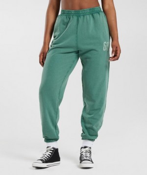 Pantalones Gymshark Collegiate Joggers Ink Teal | GRKMQ6143