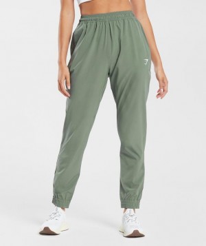 Pantalones Gymshark Entrenamiento Woven Joggers Verde | YKTBH1739