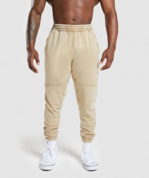 Pantalones Gymshark Heritage Joggers Beige | BUKVX1084