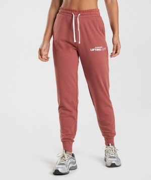 Pantalones Gymshark Social Club Joggers Rosas Marrones | OYZQR4806