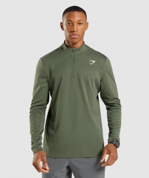 Pullovers Gymshark Arrival 1/4 Zip Pullover Verde Oliva | HTENO1395