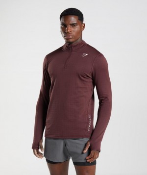 Pullovers Gymshark Deporte 1/4 Zip Burdeos | TJHFW5689