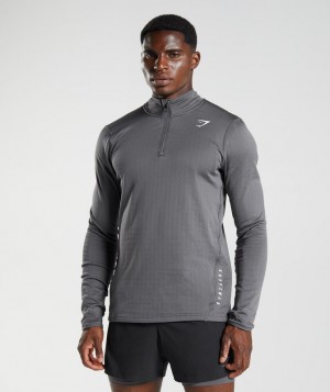 Pullovers Gymshark Deporte 1/4 Zip Gris | OSARE5689