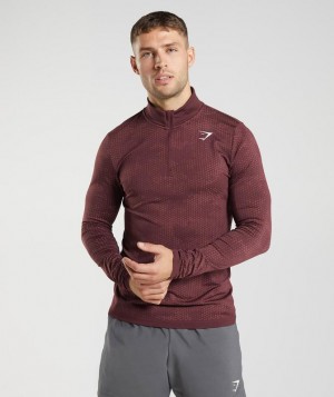 Pullovers Gymshark Deporte Seamless 1/4 Zip Rojas | PGJOI4037