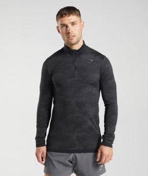 Pullovers Gymshark Deporte Seamless 1/4 Zip Gris | YBTPQ8347