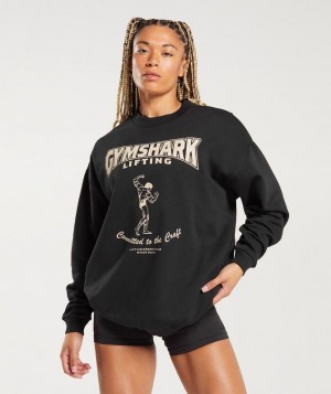 Pullovers Gymshark Ironworks Oversized Sweatshirt Negras | YENKR2539