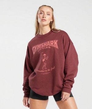 Pullovers Gymshark Ironworks Oversized Sweatshirt Rojas | GNLQI6740