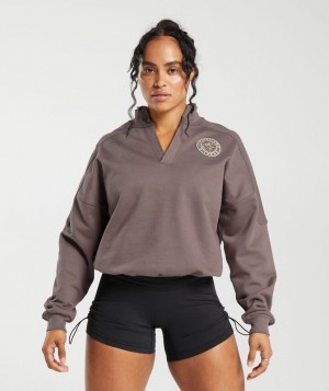 Pullovers Gymshark Legacy Oversized Sweatshirt Walnut Mauve | RNDWA9615