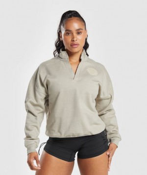 Pullovers Gymshark Legacy Oversized Sweatshirt Marrones | ZXEUB9083