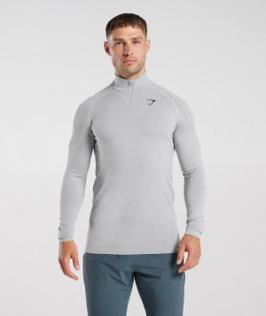 Pullovers Gymshark Vital Seamless 1/4 Zip Verde Menta Gris | GQSYH6329