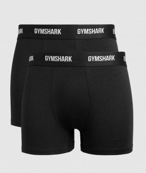 Ropa Interior Gymshark Boxers 2pk Negras | CGRMT7865