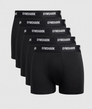 Ropa Interior Gymshark Boxers 5 PK Negras | EFTYB1543