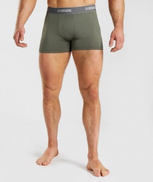 Ropa Interior Gymshark Sports Tech Boxers 2Pk Verde Oliva | YSLTD4319