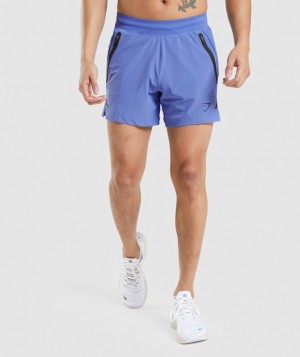 Short Gymshark Apex 5" Perform Shorts Azules | XCAIE4962