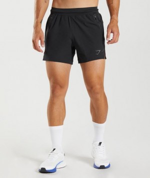 Short Gymshark Apex 5" Perform Shorts Negras | MLXWV9134