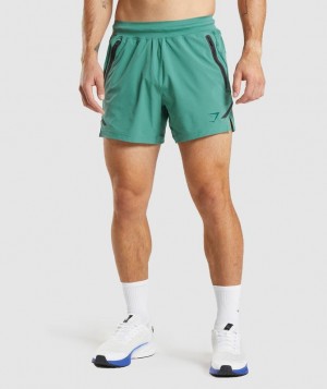 Short Gymshark Apex 5" Perform Shorts Verde | DJFBE4918