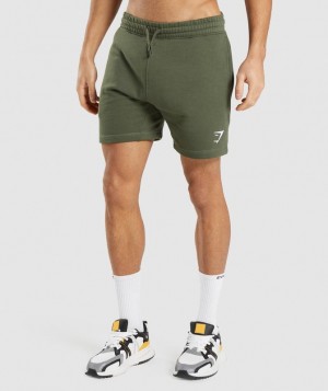 Short Gymshark Crest Shorts Verde Oliva | RLEMK6541