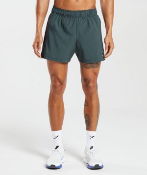 Short Gymshark Deporte 5" Shorts Fog Green/Black | FRATW5683