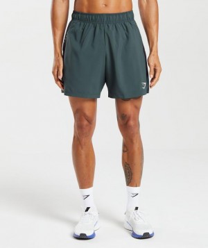 Short Gymshark Deporte 7" Shorts Fog Green/Black | LSIHR2051