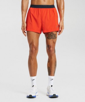 Short Gymshark Deporte Run 3" Shorts Naranjas | GFJZS2176