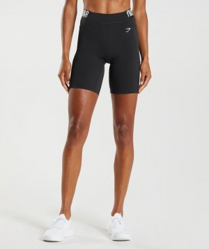 Short Gymshark Entrenamiento Brandmark Cycling Shorts Negras | ZLAPK2701