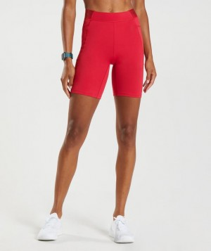 Short Gymshark Entrenamiento Brandmark Cycling Shorts Rojas | ELWKD3689