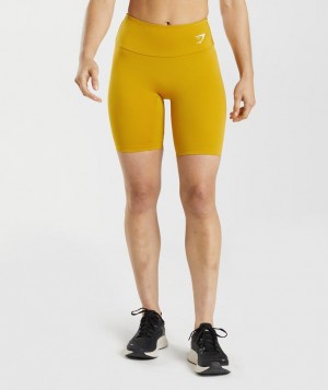 Short Gymshark Entrenamiento Cycling Shorts Amarillo | DEBSK1856