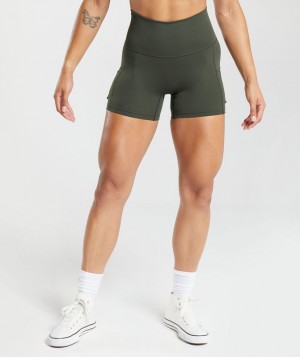 Short Gymshark Legacy Tight Shorts Verde Oliva Oscuro Verde | UGQMN2583