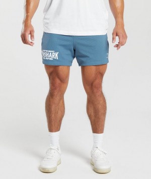 Short Gymshark Lifting Club Mesh 5" Shorts Azules | QXDHK9136