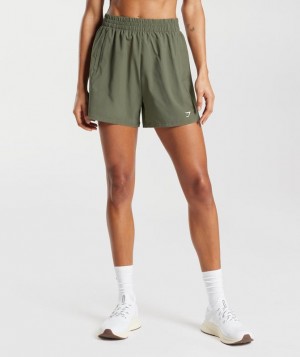 Short Gymshark Woven Pocket Shorts Verde Oliva | TWQYJ0875