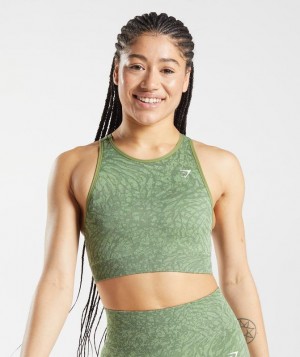 Sports Bras Gymshark Adapt Animal Seamless Sports Bra Verde | ATEWL0617