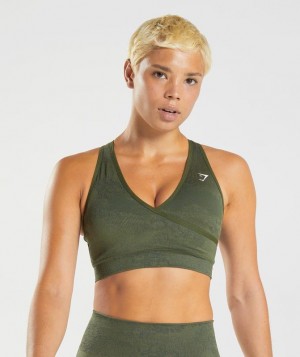 Sports Bras Gymshark Adapt Camo Seamless Sports Bra Verde Oliva | PFQSL4876