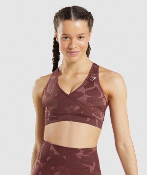 Sports Bras Gymshark Adapt Camo Seamless Sports Bra Marrones | FTNYO6409