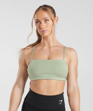 Sports Bras Gymshark Bandeau Sports Bra Verde Oliva Claro Verde | HUZXS7413