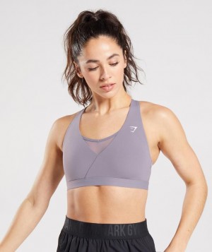 Sports Bras Gymshark Crossover Sports Bra Lavanda | LKIGZ5743