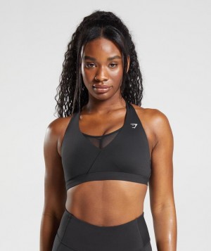 Sports Bras Gymshark Crossover Sports Bra Negras | WQJTK0918