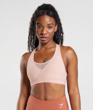 Sports Bras Gymshark Crossover Sports Bra Rosas | FHNCY7296