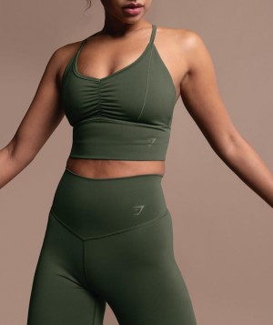 Sports Bras Gymshark Elevate Longline Sports Bra Verde Oliva | QLZKF0954