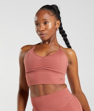 Sports Bras Gymshark Elevate Longline Sports Bra Rosas Marrones | JBWVA5791