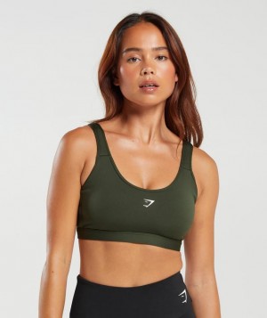 Sports Bras Gymshark Fraction Sports Bra Verde Oliva | TMAXP5091